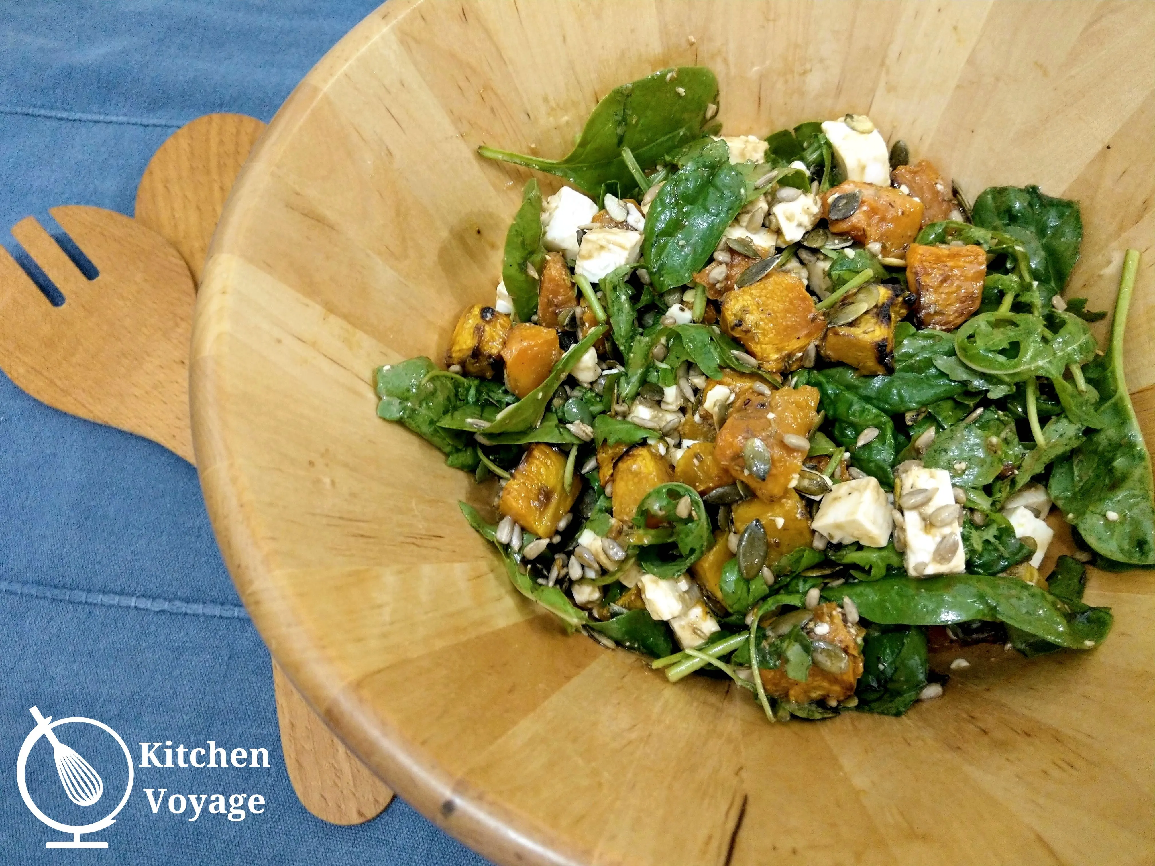 Roasted Pumpkin, Feta and Spinach Salad