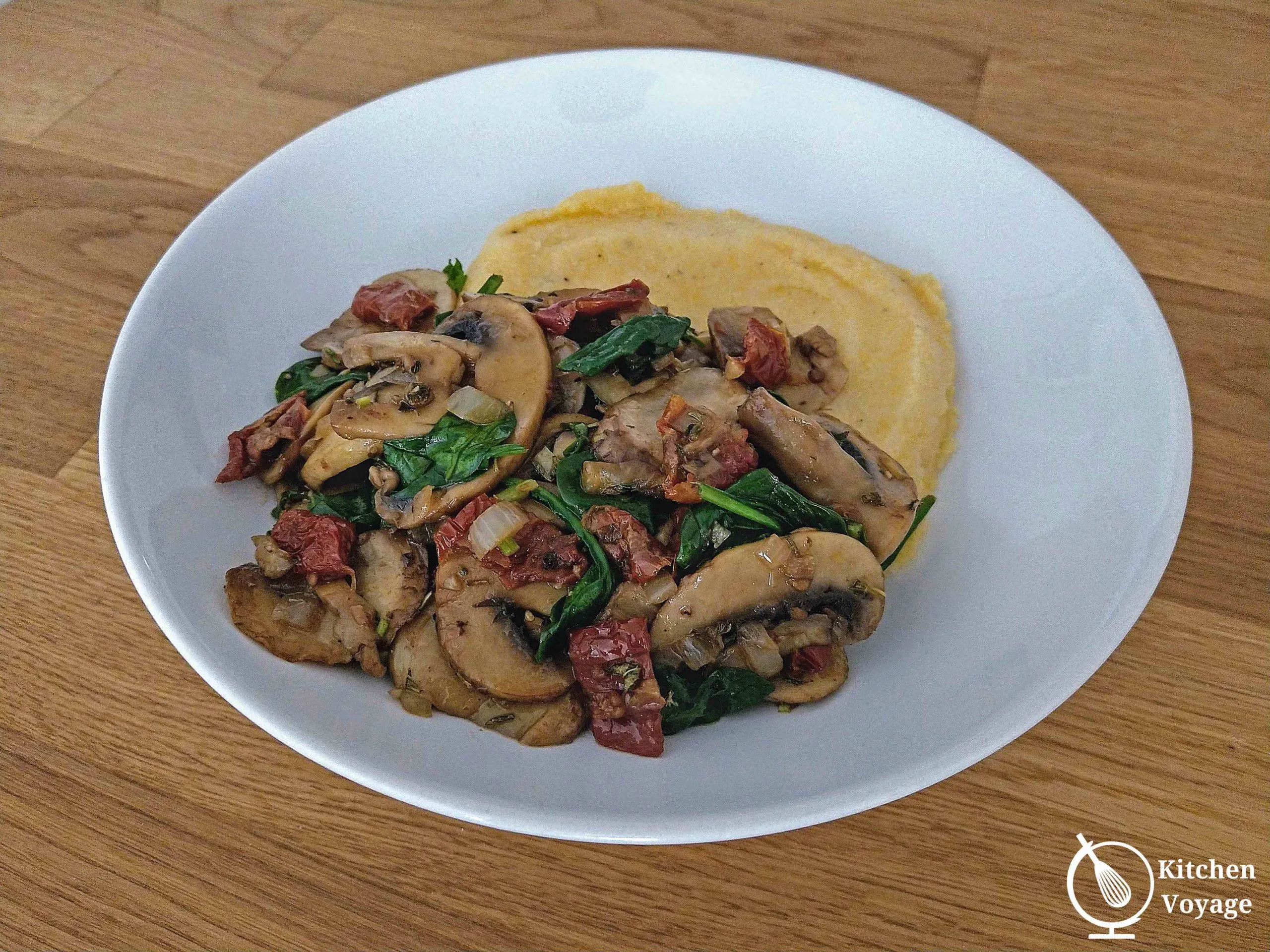 Mushrooms with Sun-dried Tomatoes and Spinach